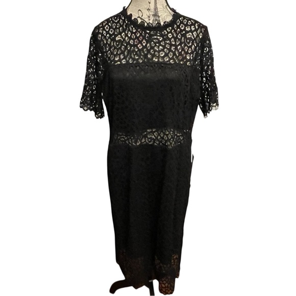 x design Dresses & Skirts - Chic Black Lace Midi Dress